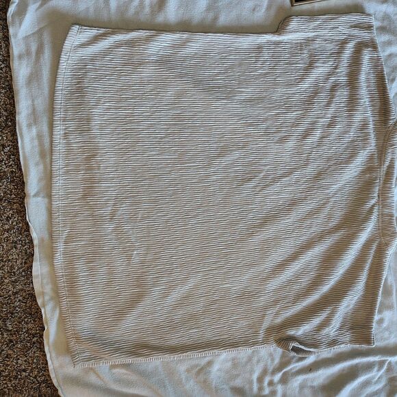 JONES New York Top Womens XL Beige Short Sleeve Blouse Ribbed Texture Stretch - Picture 6 of 8